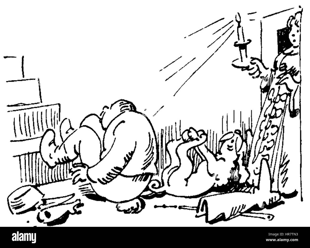 „Der Haarbeutel“ von W. Busch ist eine deutsche Illustration, die Humor und sozialen Kommentar verbindet. Das Werk stellt Charaktere oft in skurrilen Szenarien dar, die Buschs satirische und spielerische Kunstrichtung widerspiegeln, mit einem Fokus auf das deutsche Leben und die deutsche Kultur. Stockfoto