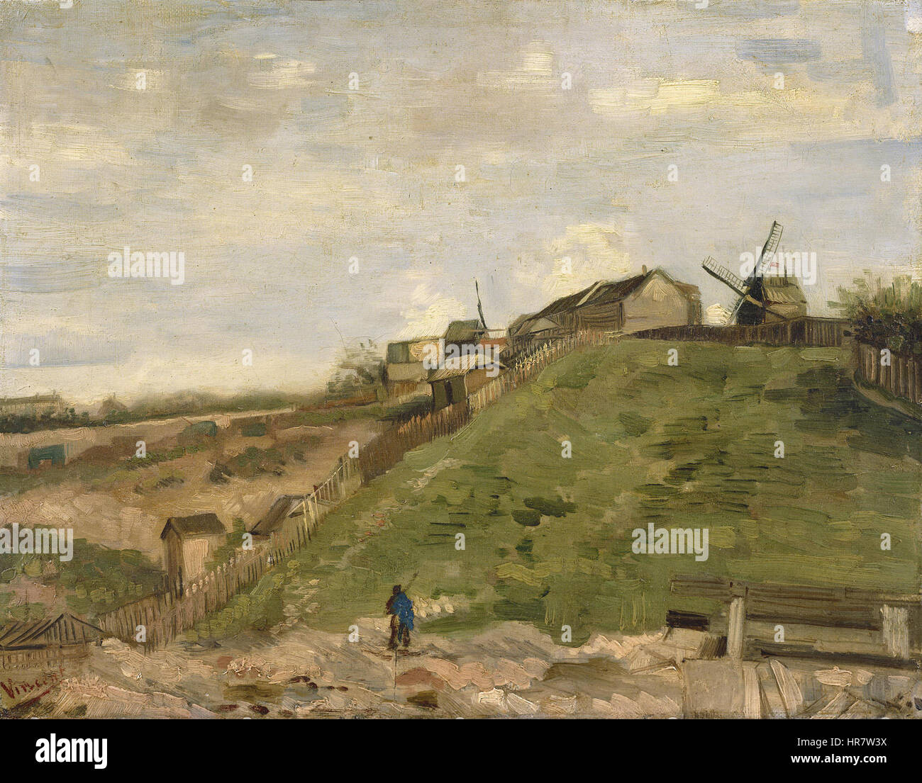 Vincent Van Gogh - met De Heuvel van Montmartre Steengroeve - Google Art Project Stockfoto