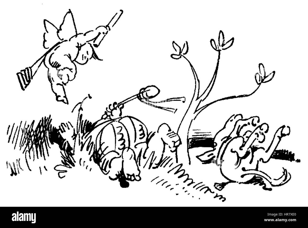 „Der Haarbeutel“ (1924) von W. Busch zeigt eine skurrile und satirische Darstellung des Lebens. Das Werk ist bekannt für seine detaillierte, humorvolle Darstellung alltäglicher Szenen mit einem Fokus auf menschliches Verhalten und Interaktion. Stockfoto