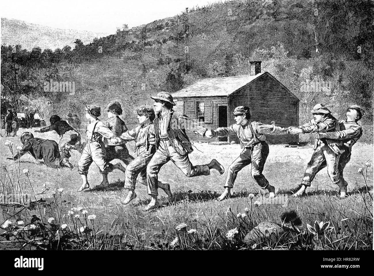 Rasten Sie Winslow Homer, die Peitsche, 1873. Holzstich Stockfoto