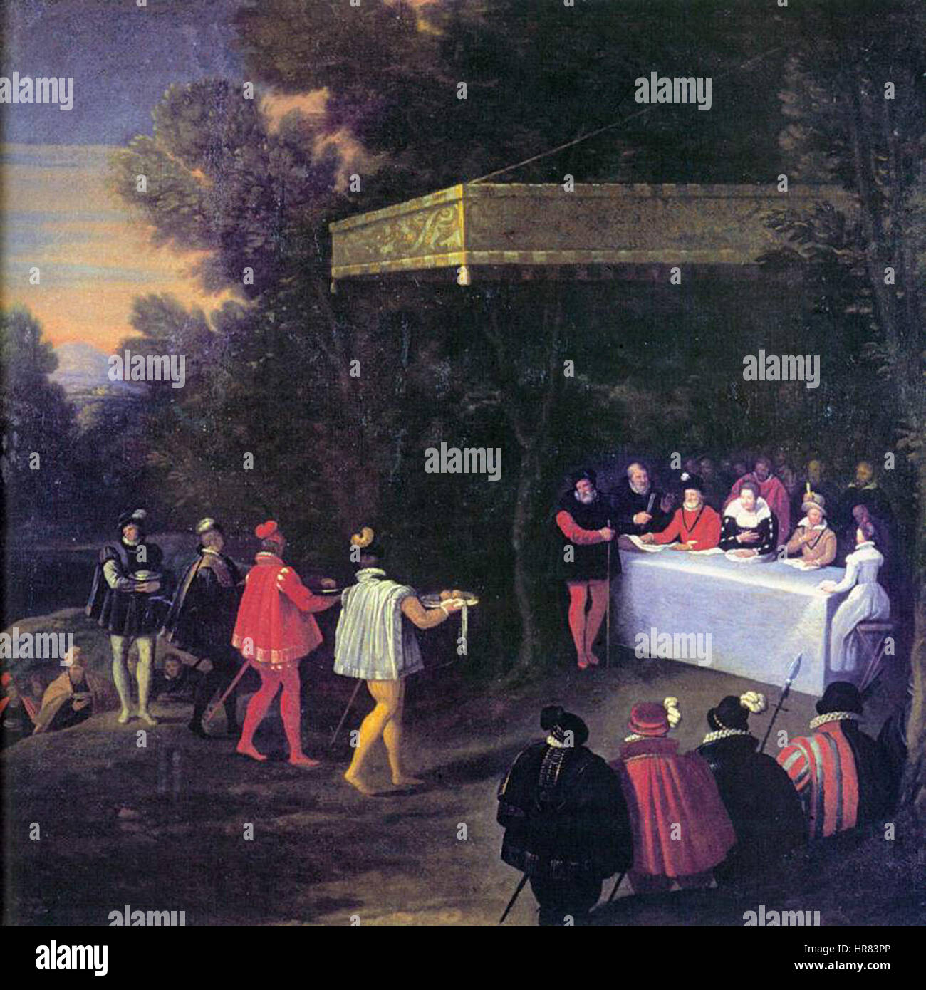 Unbekannter Maler - Outdoor-Bankett für Heinrich IV. von Frankreich und seiner Familie - WGA23680 Stockfoto