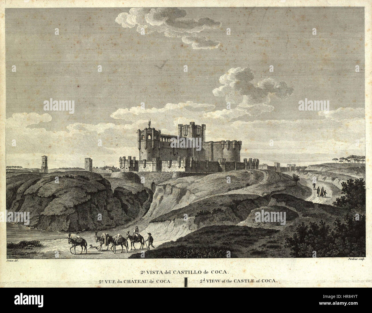 Vista del Castillo de Coca - Denon, Dominique Vivant (1747-1825) Stockfoto