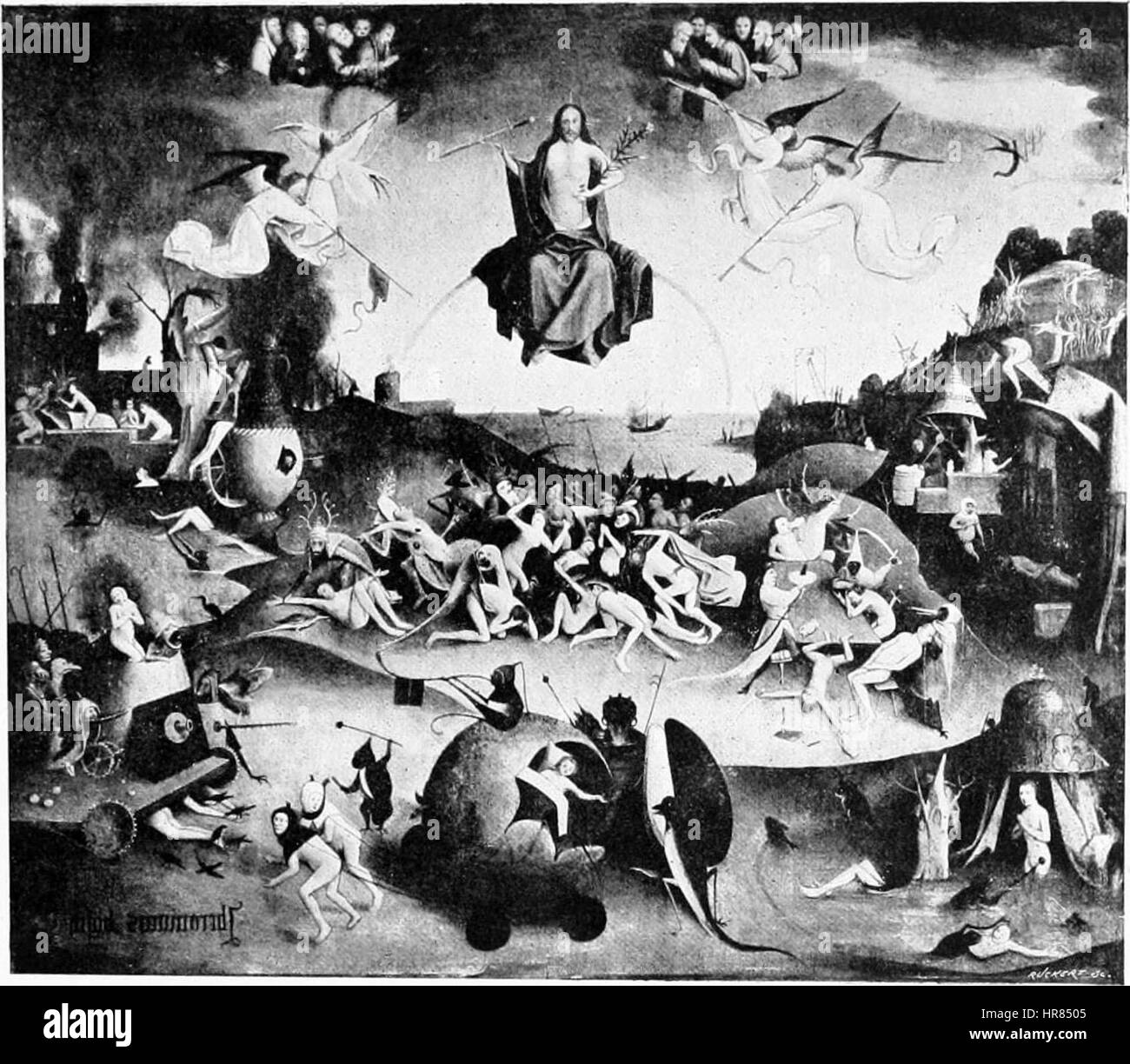 Workshop von Hieronymus Bosch 001 schwarzen und weißen Version 01 Stockfoto