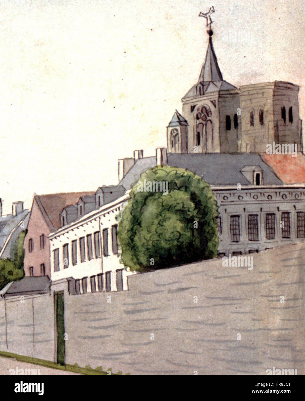 Dieses Detail von Antonietenkerk3 von Van Gulpen konzentriert sich auf architektonische Elemente und Design. Das Stück hebt die komplizierten Details und strukturellen Komponenten der Kirche hervor und bietet einen genaueren Blick auf das Design und die Handwerkskunst des Gebäudes. Stockfoto