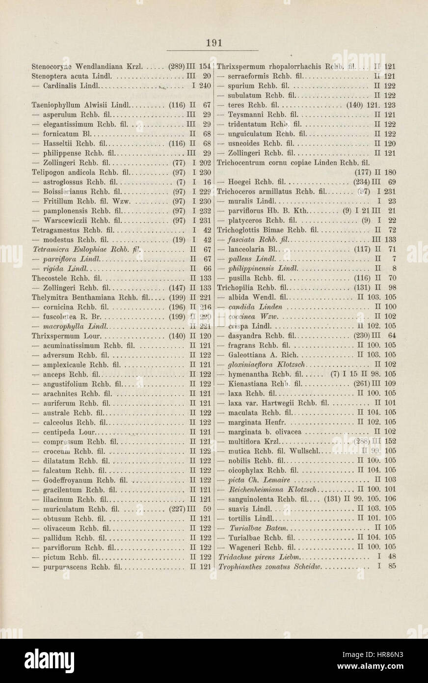 Xenia III - Generalregister Zu Band-III - Seite 191 Stockfoto