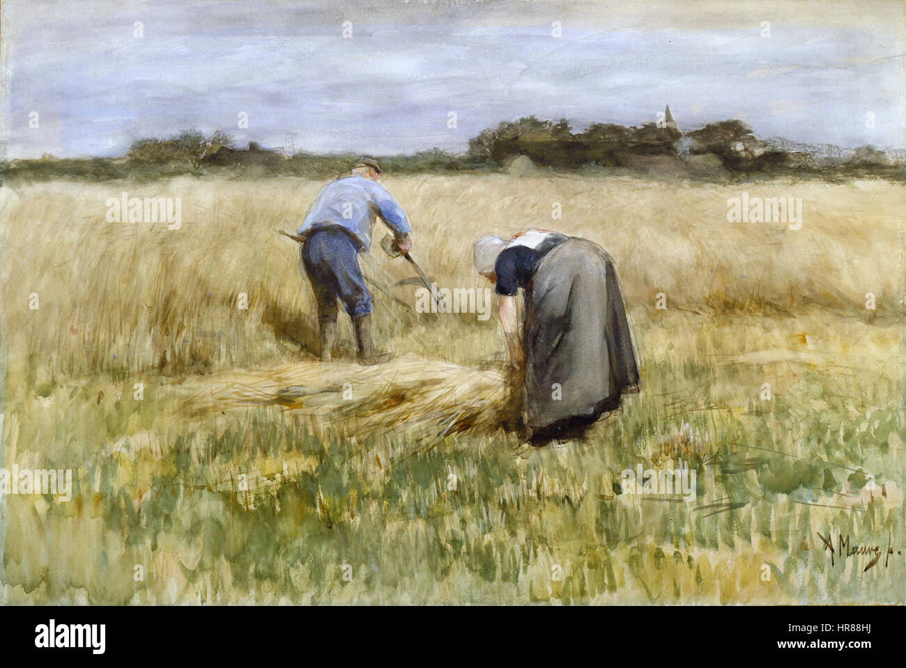 Die Maisernte von Anton Mauve Stockfoto