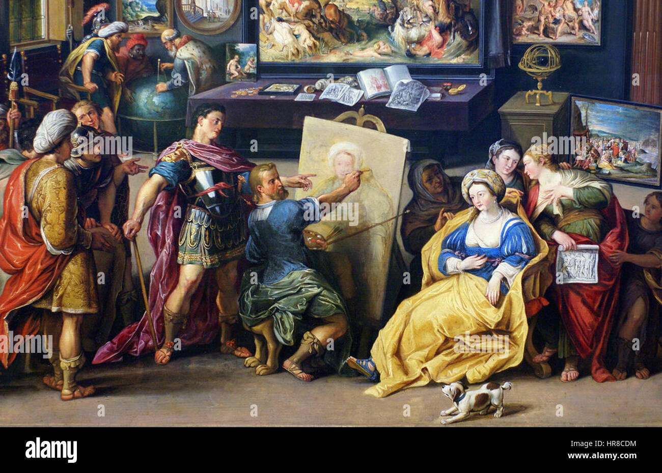Willem van Haecht - Apelles Gemälde Campaspe - detaillierte Stockfoto