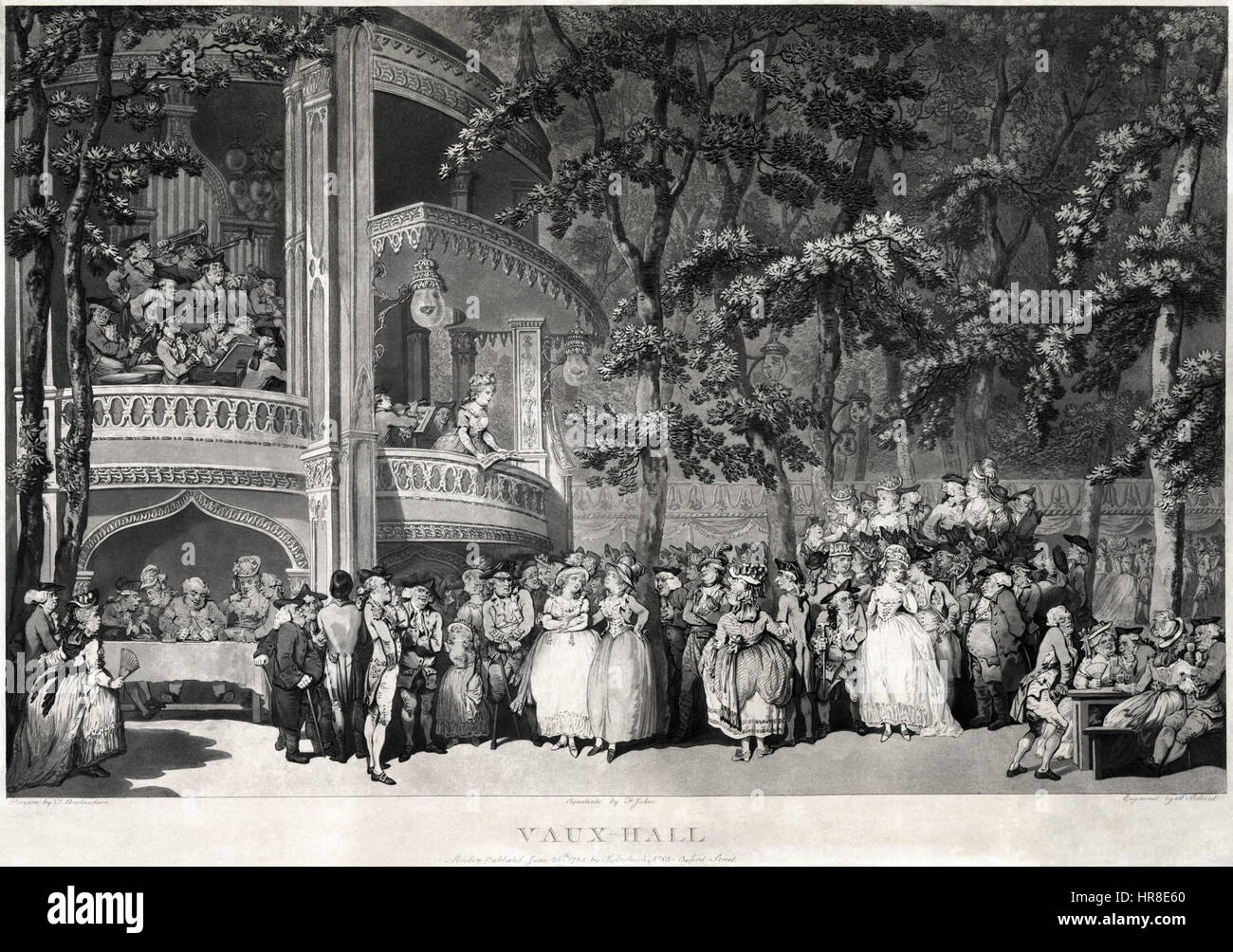 Thomas Rowlandson - Vaux-Hall - Dr. Johnson, Oliver Goldsmith, Mary Robinson, Et al. Stockfoto