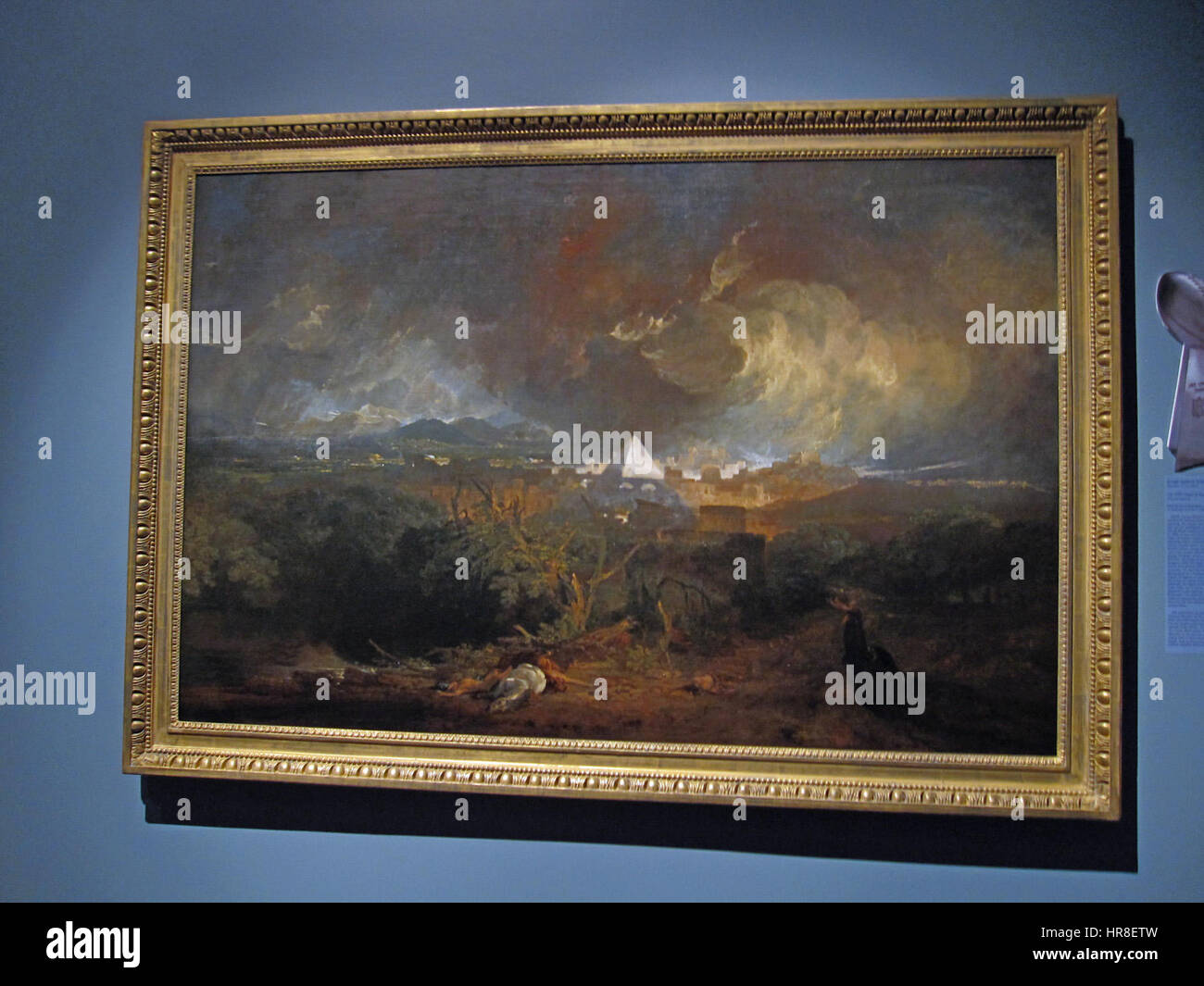Die fünfte Plage Ägyptens, ein Gemälde von Joseph Mallord William Turner, einem englischen Romantiker, geschaffen im Jahr 1800 für die Ausstellung der Royal Academy in London, das die siebte Plage des Hagels darstellt, wie sie im Buch Exodus beschrieben wird. Stockfoto