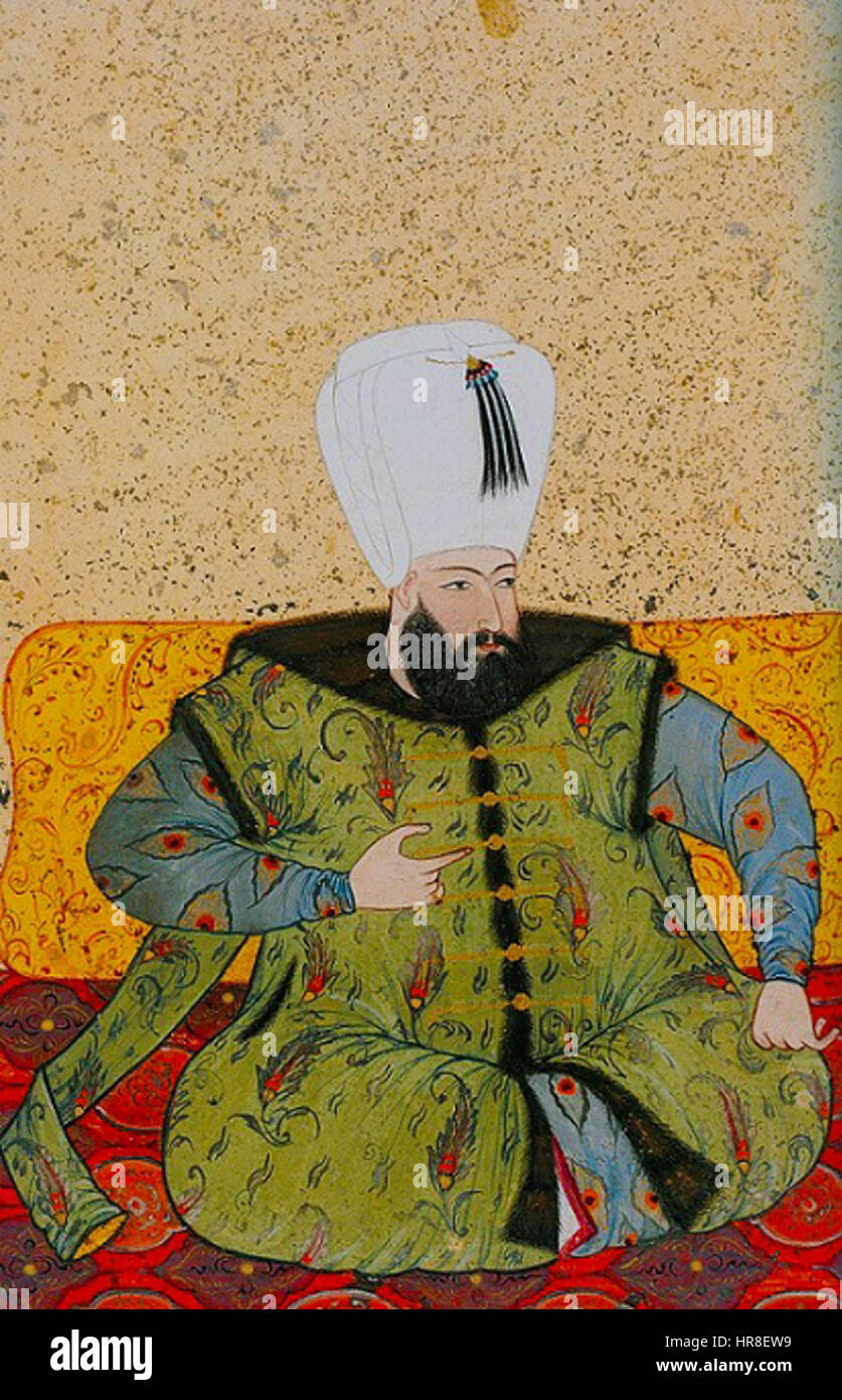 Sultan Ahmed I., von 1603 bis 1617 Herrscher des Osmanischen Reiches, ist vor allem für die Inbetriebnahme der Sultan-Ahmed-Moschee in Istanbul bekannt. Seine Herrschaft war geprägt von architektonischen und kulturellen Errungenschaften sowie politischen Herausforderungen. Stockfoto