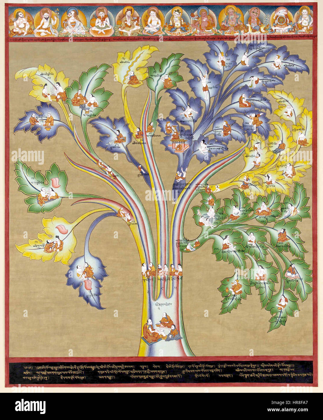 *Der blaue Beryl-Baum der Diagnose* ist eine metaphorische oder künstlerische Darstellung, die den Prozess der Diagnose oder des Verständnisses symbolisiert. Das Bild verwendet ein Baummotiv, das Wachstum, Verzweigungswege und Entdeckung in der Medizin- oder Diagnosewissenschaft symbolisiert. Stockfoto