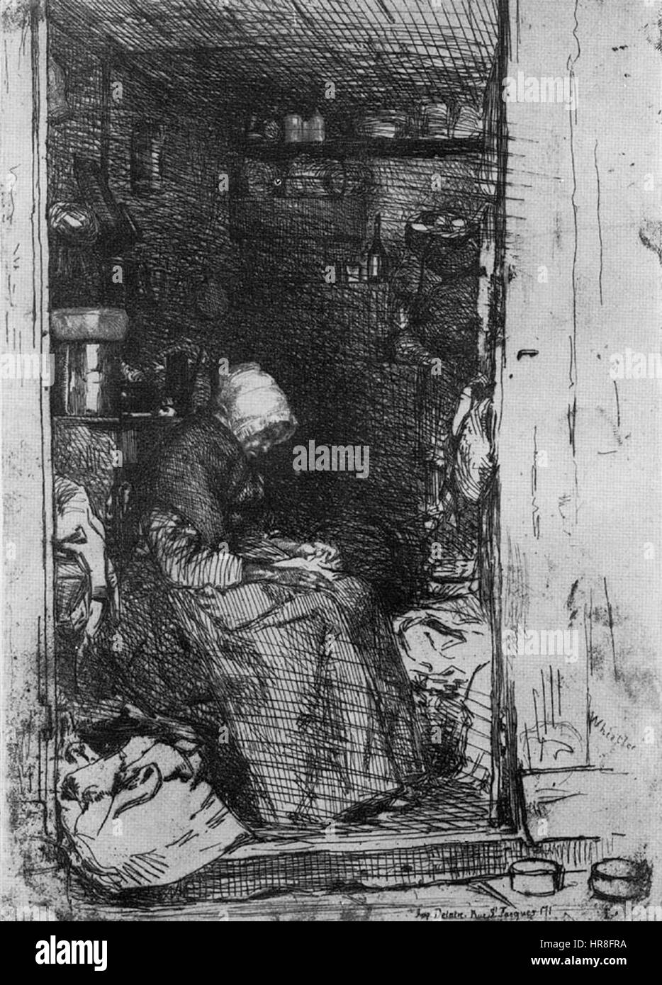 Whistler James La Vieille Aux Loques 1858 Stockfoto