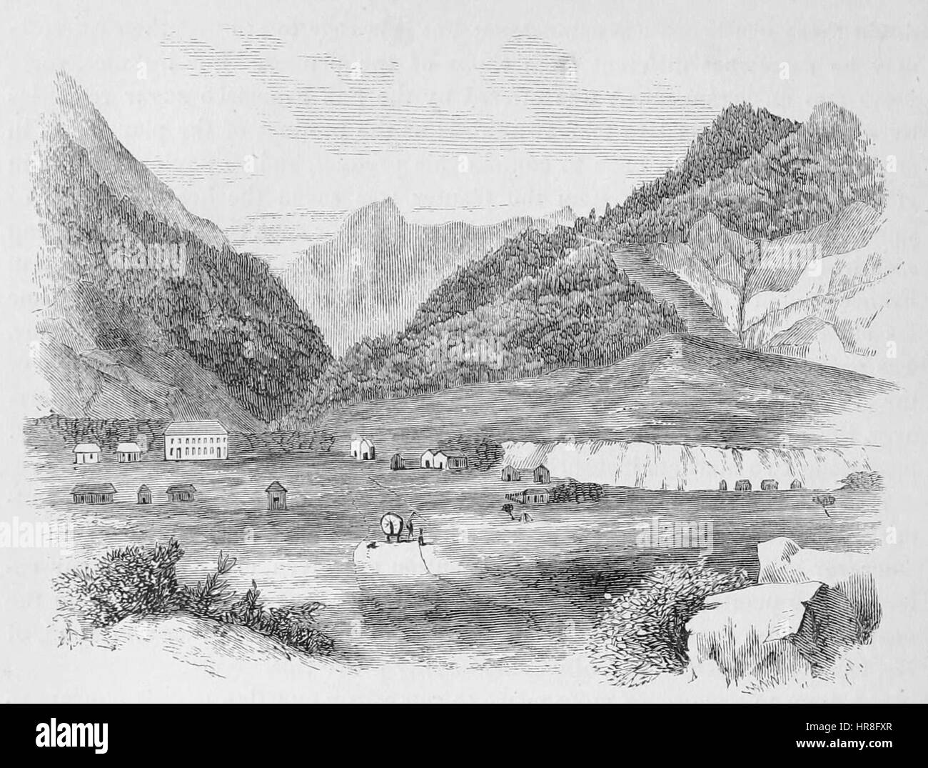 Wailuku Abbildung, c. 1870er Jahre bw Stockfoto