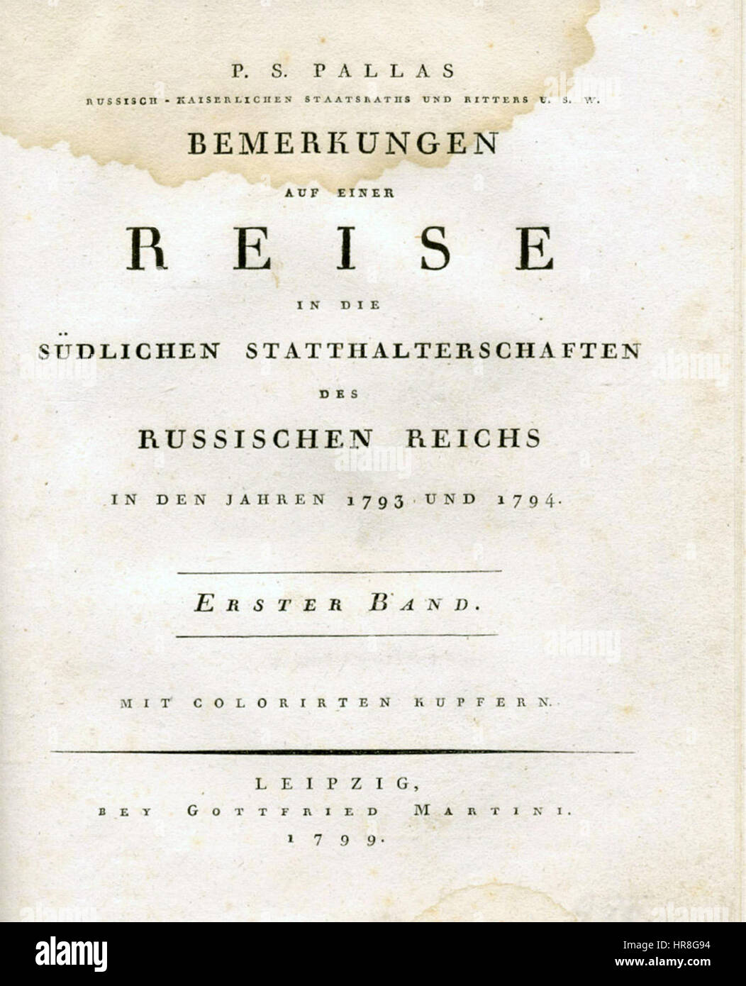Reisen durch die südlichen Provinzen des Russischen Reichs-Deutsch Stockfoto