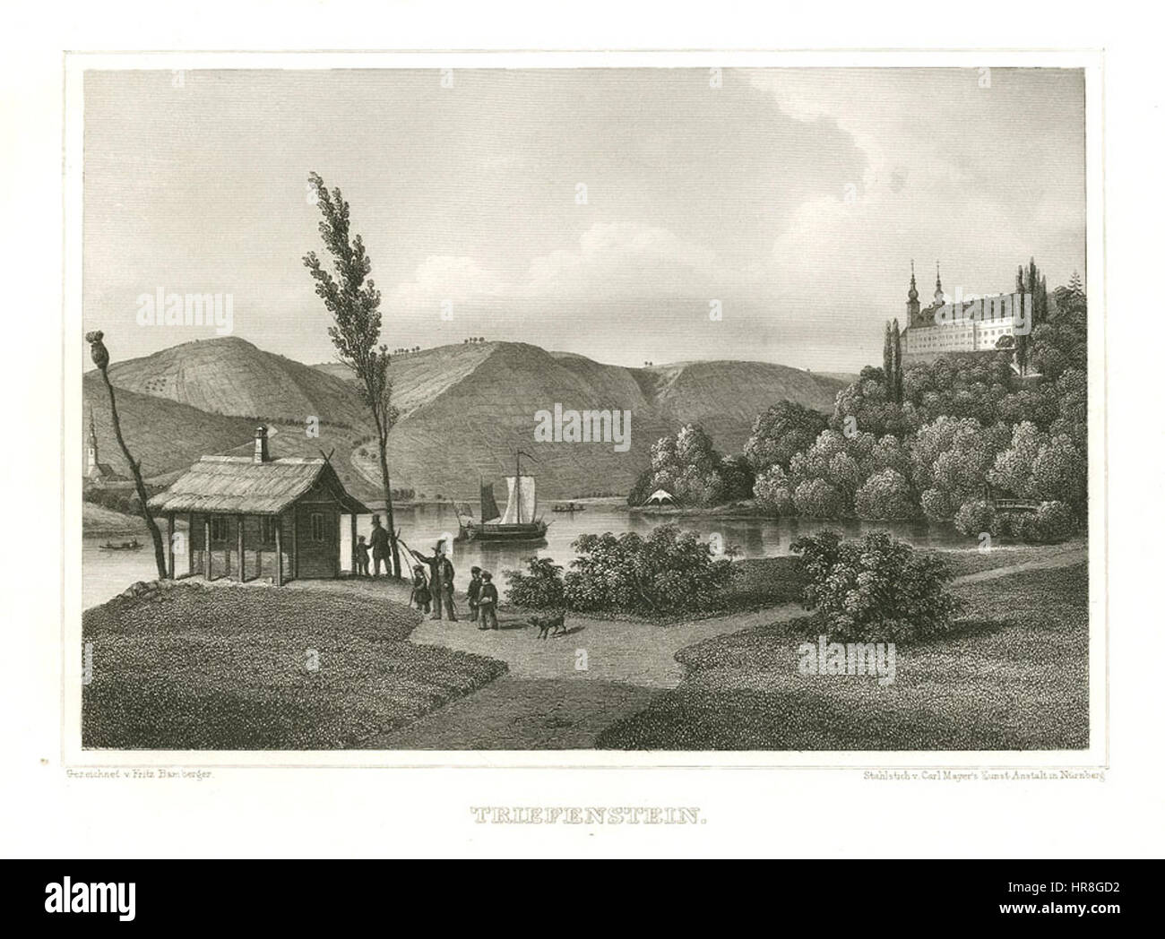 Triefenstein 1 Stahlstich 1847 Stockfoto