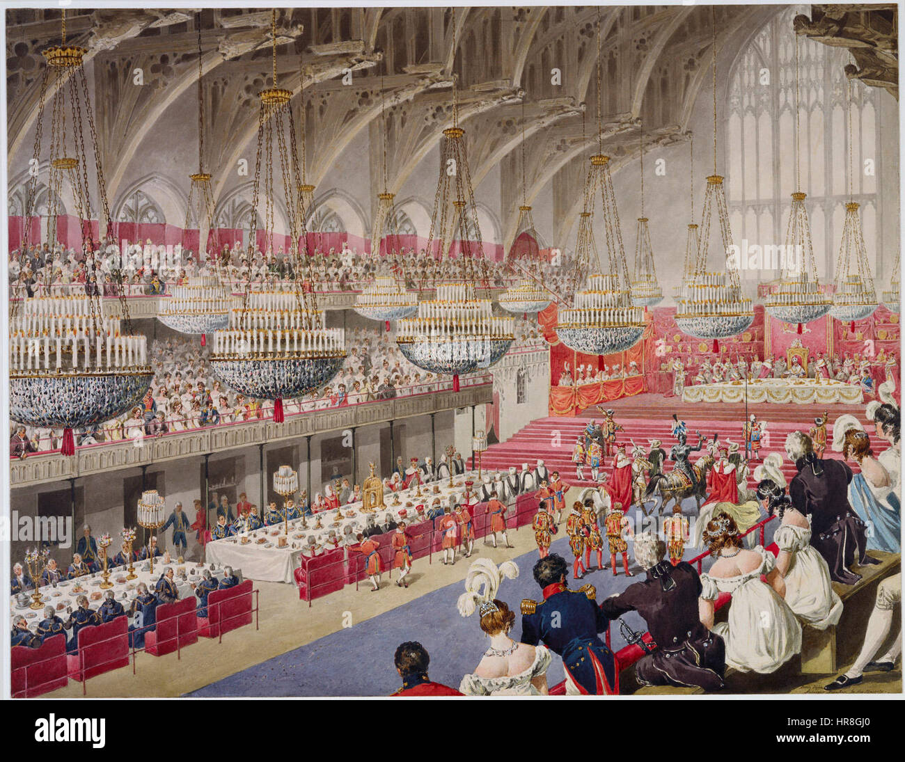 Die dritte und letzte Herausforderung vom Meister während der Krönung von König George IV Bankett in der Westminster Hall Stockfoto