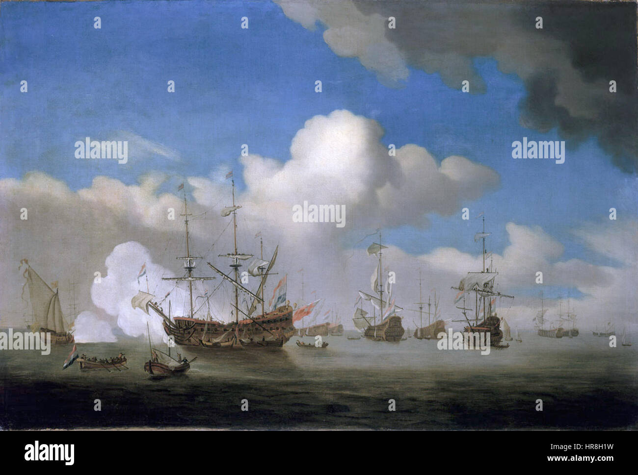 Willem van de Velde (der jüngere) - The gefangen HMS Royal Prince in niederländischen Gewässern gebracht, nachdem die vier Tage, 4. Juni 1666 kämpfen Stockfoto