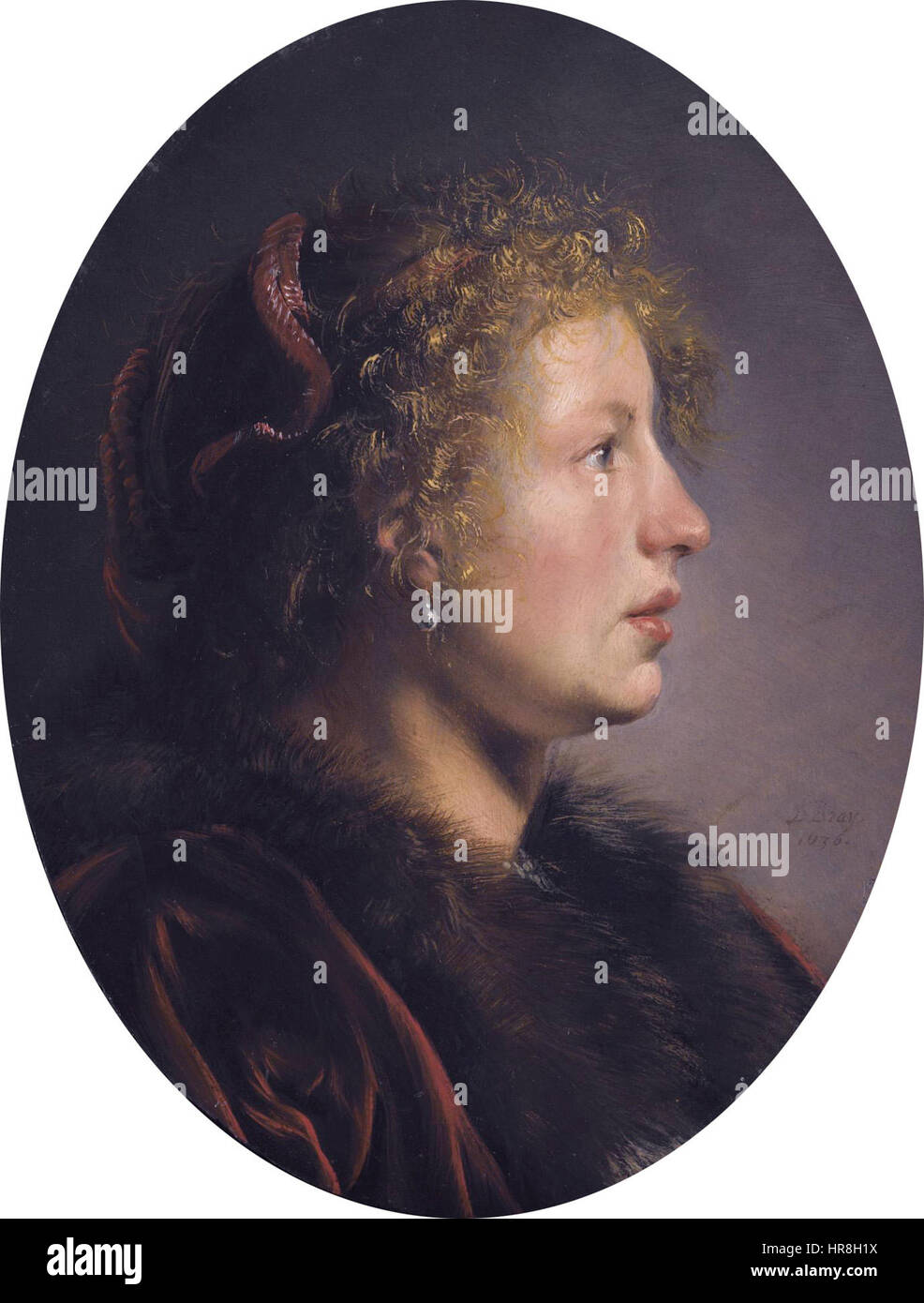 Studie einer jungen Frau im Profil, von Salomon de Bray (1597-1664) Stockfoto