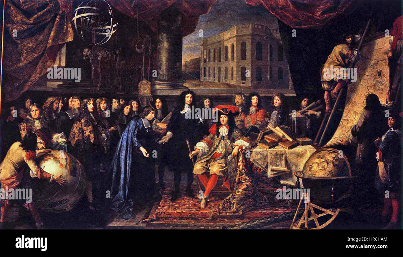 Testelin, Henri - Colbert präsentieren die Mitglieder der königlichen Akademie der Wissenschaften, Louis XIV 1667 Stockfoto
