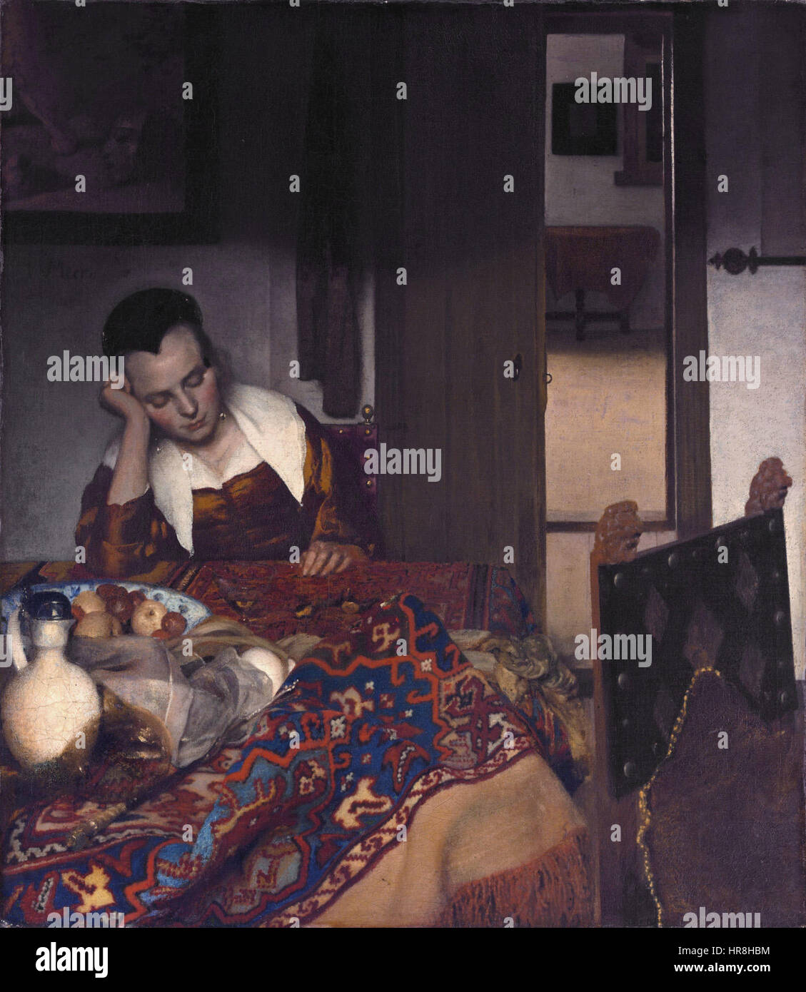 Vermeer junge Frauen schlafen Stockfoto