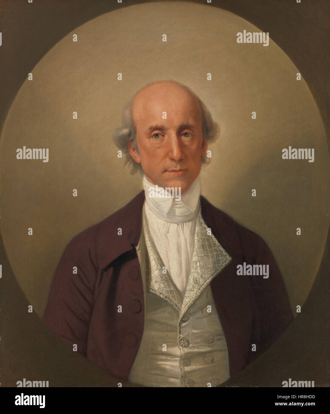Warren Hastings, der erste Generalgouverneur Indiens, wird in einem Porträt von Johan Joseph Zoffany dargestellt. Das Gemälde spiegelt Hastings bedeutende politische Rolle und seinen Status in der britischen Kolonialgeschichte wider. Stockfoto