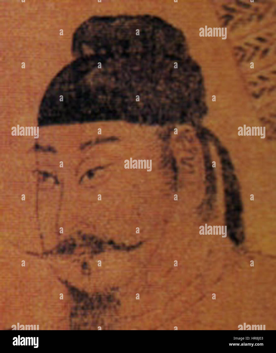 Kaiser Taizong aus der Tang-Dynastie war einer der bekanntesten Herrscher Chinas, der für seine militärischen Siege und Beiträge zur kulturellen und politischen Entwicklung Chinas gefeiert wurde. Seine Herrschaft war geprägt von einem goldenen Zeitalter des Wohlstands und der Expansion im 7. Jahrhundert. Stockfoto