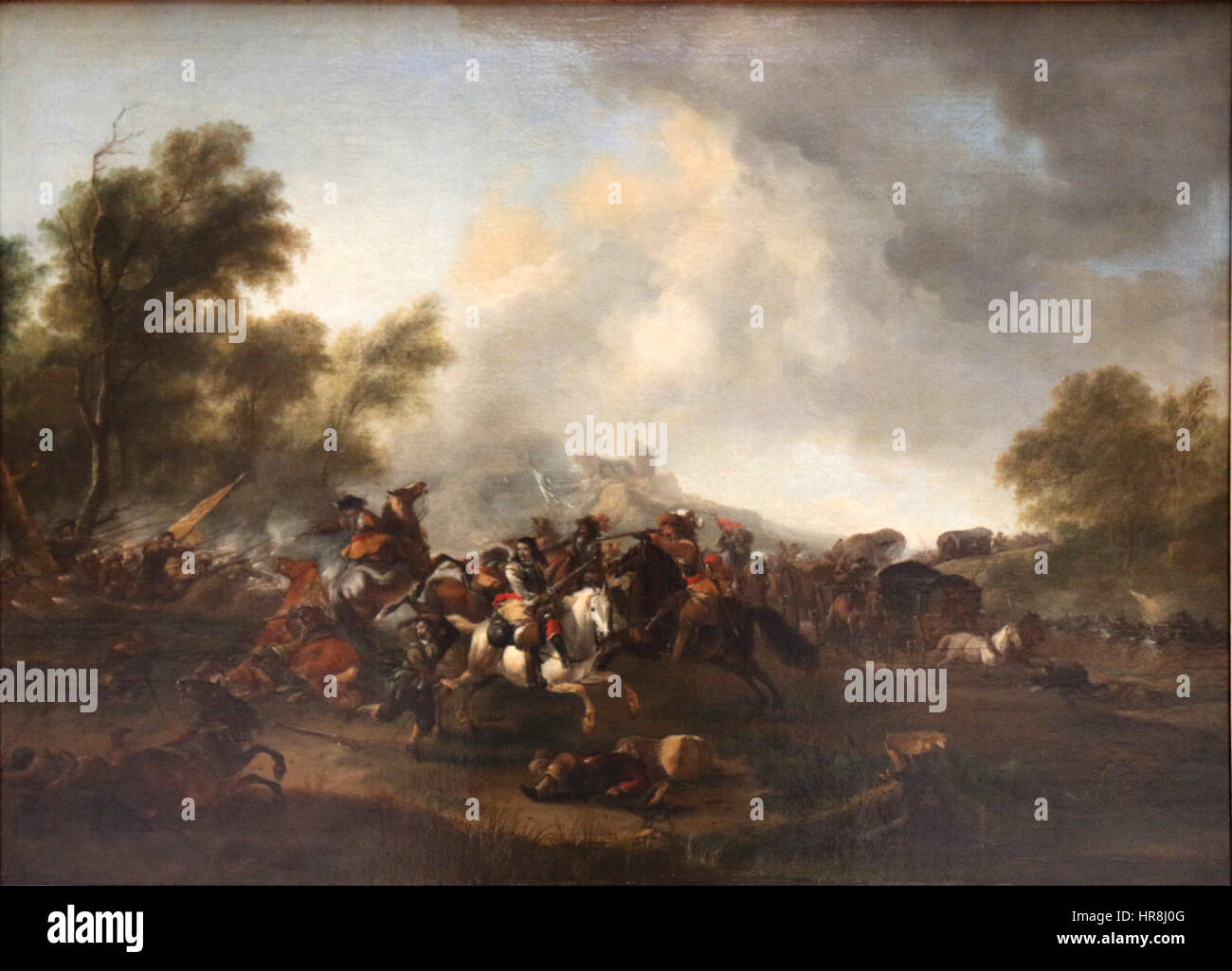 Wouwerman-Attaque d ' un convoi Stockfoto Wouwerman-Attaque d ' un convoi Stockfoto