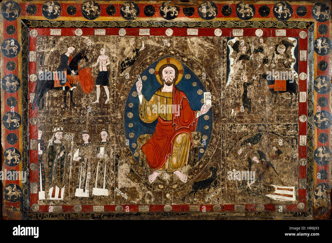 Spanisch - Altar Frontal mit Christ in der Majestät und dem Leben des Hl. Martin - Walters 371188 Stockfoto