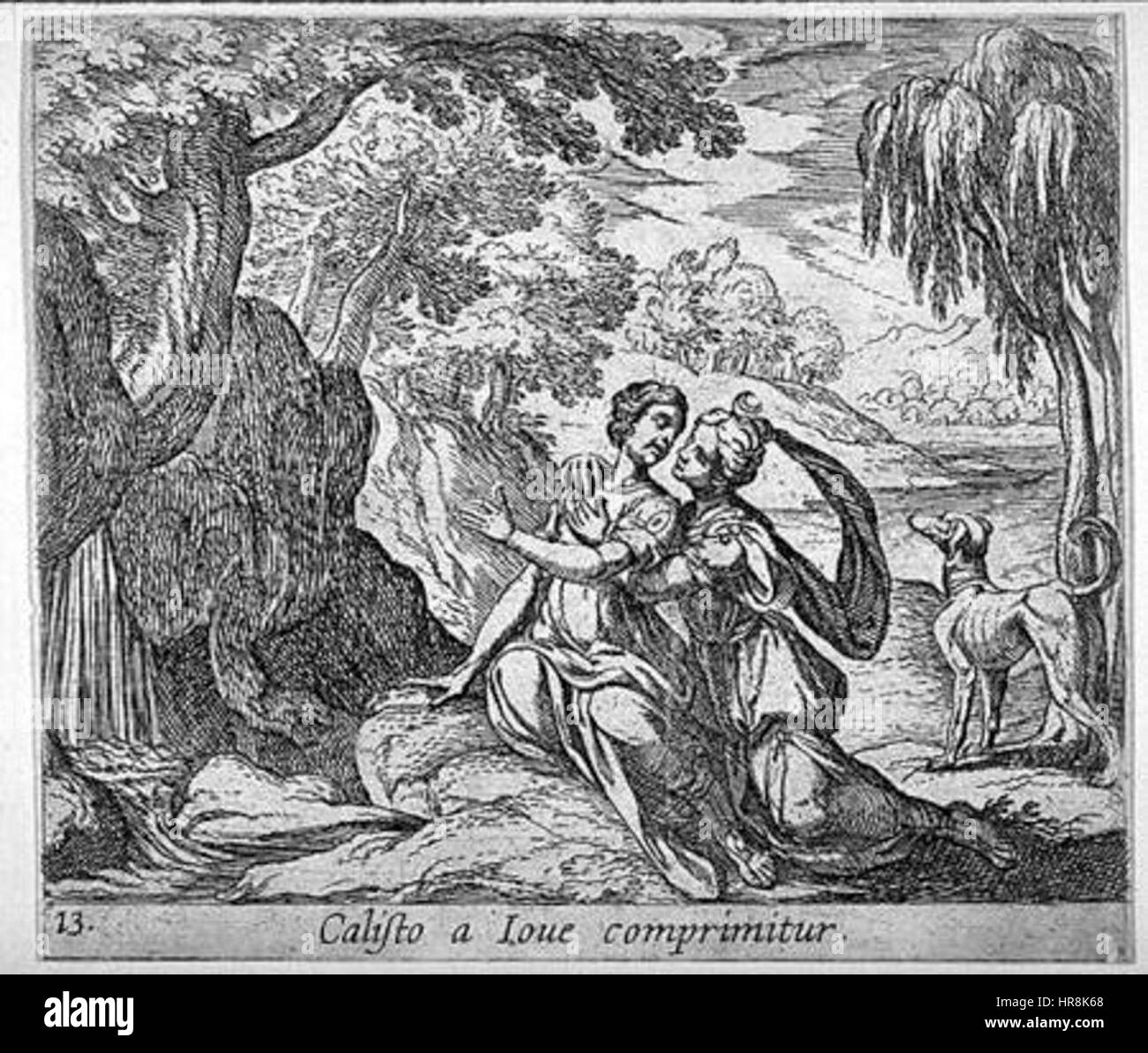 Tempesta, Antonio (1555-1630) - Callisto eine Liebe comprimitur Stockfoto