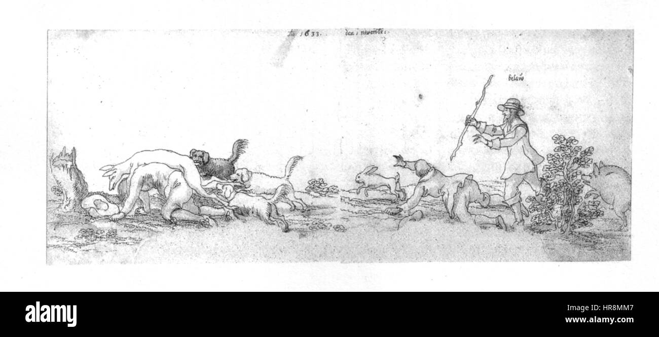 Valentin Wagners „Missgeschicke“ aus dem Jahr 1633 zeigt eine komödiantische Szene, in der das Thema Unfälle oder Missgeschicke thematisiert wird. Das Gemälde verwendet Humor, um die Torheit der menschlichen Natur zu vermitteln und die lebendige Atmosphäre seiner Zeit mit lebendigem Ausdruck festzuhalten. Stockfoto