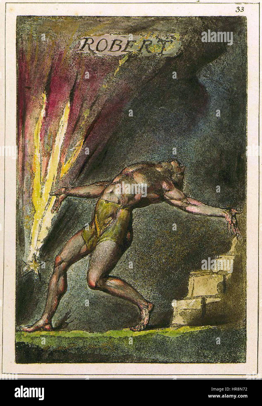 William Blake Milton Gedicht Platte 33 C NY öffentliche Bibliothek Stockfoto