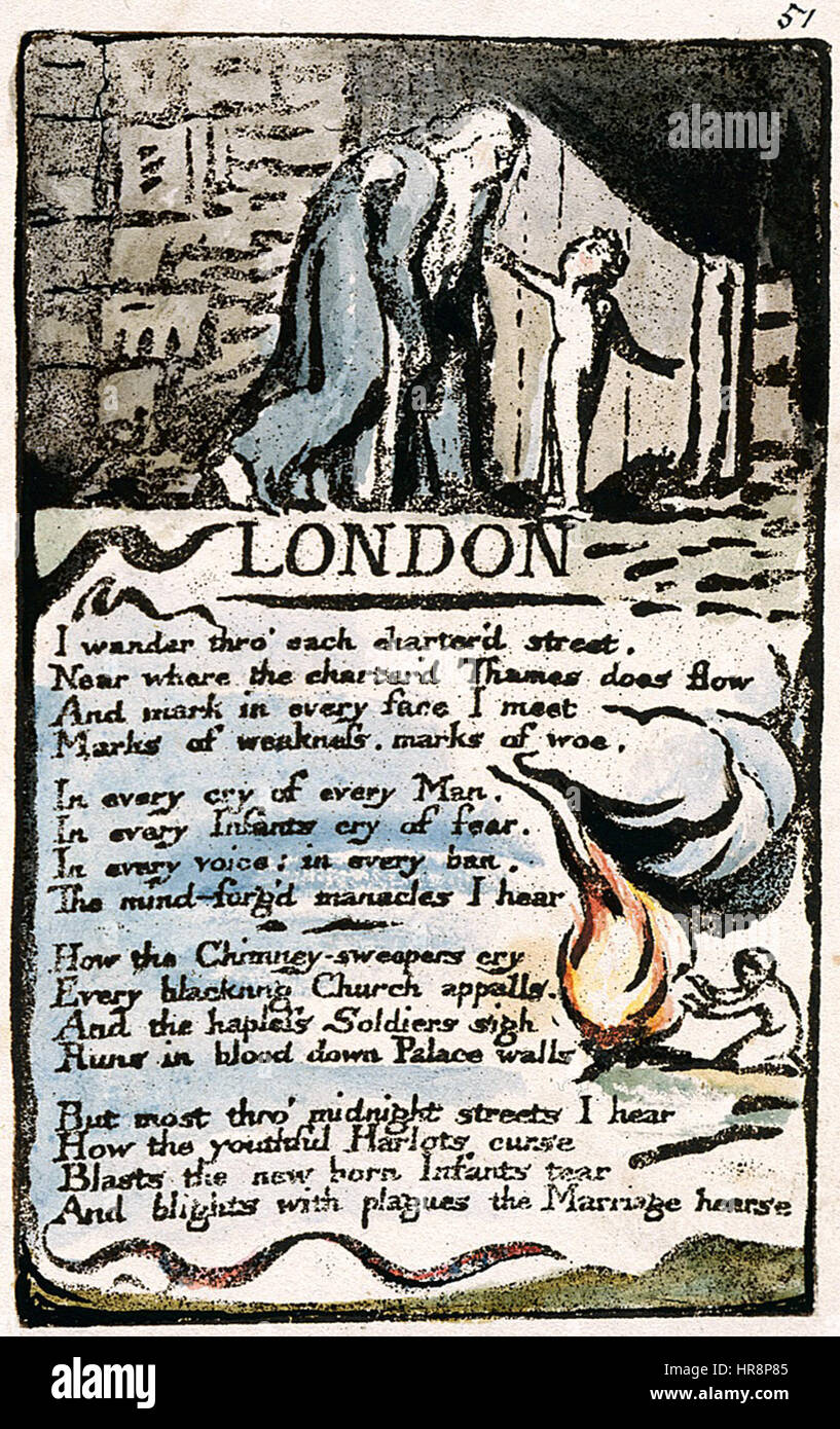 Lieder der Unschuld und von Erfahrung kopieren L Objekt 51 LONDON 1795 Stockfoto