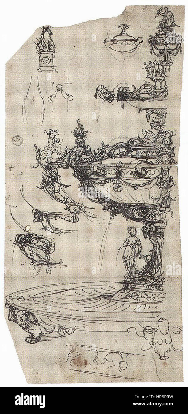 Tabelle-Ornament mit Jupiter, Design von Hans Holbein dem jüngeren Stockfoto