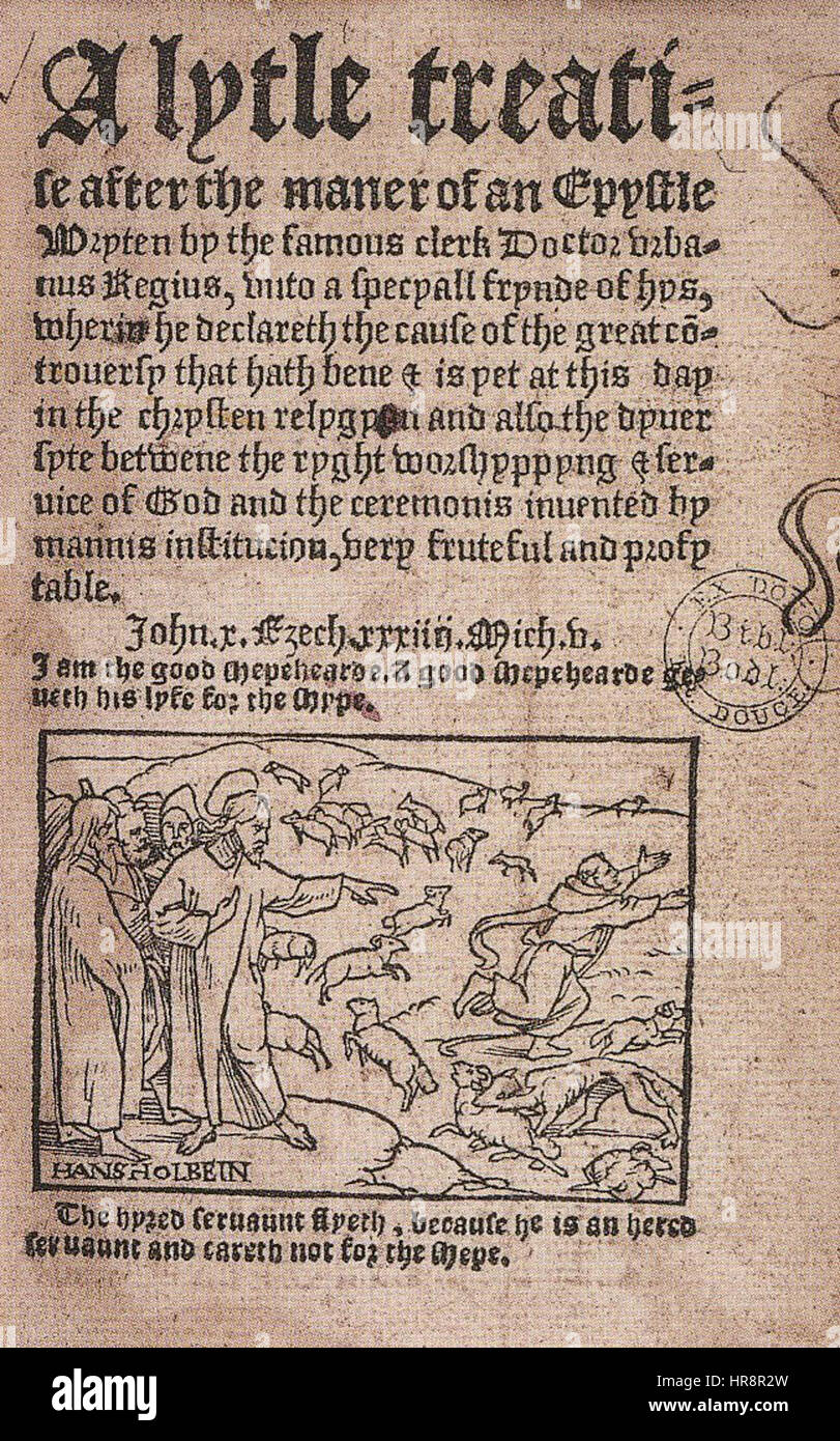 Die Abendschule Shepherd, Holzschnitt von Hans Holbein dem jüngeren Stockfoto