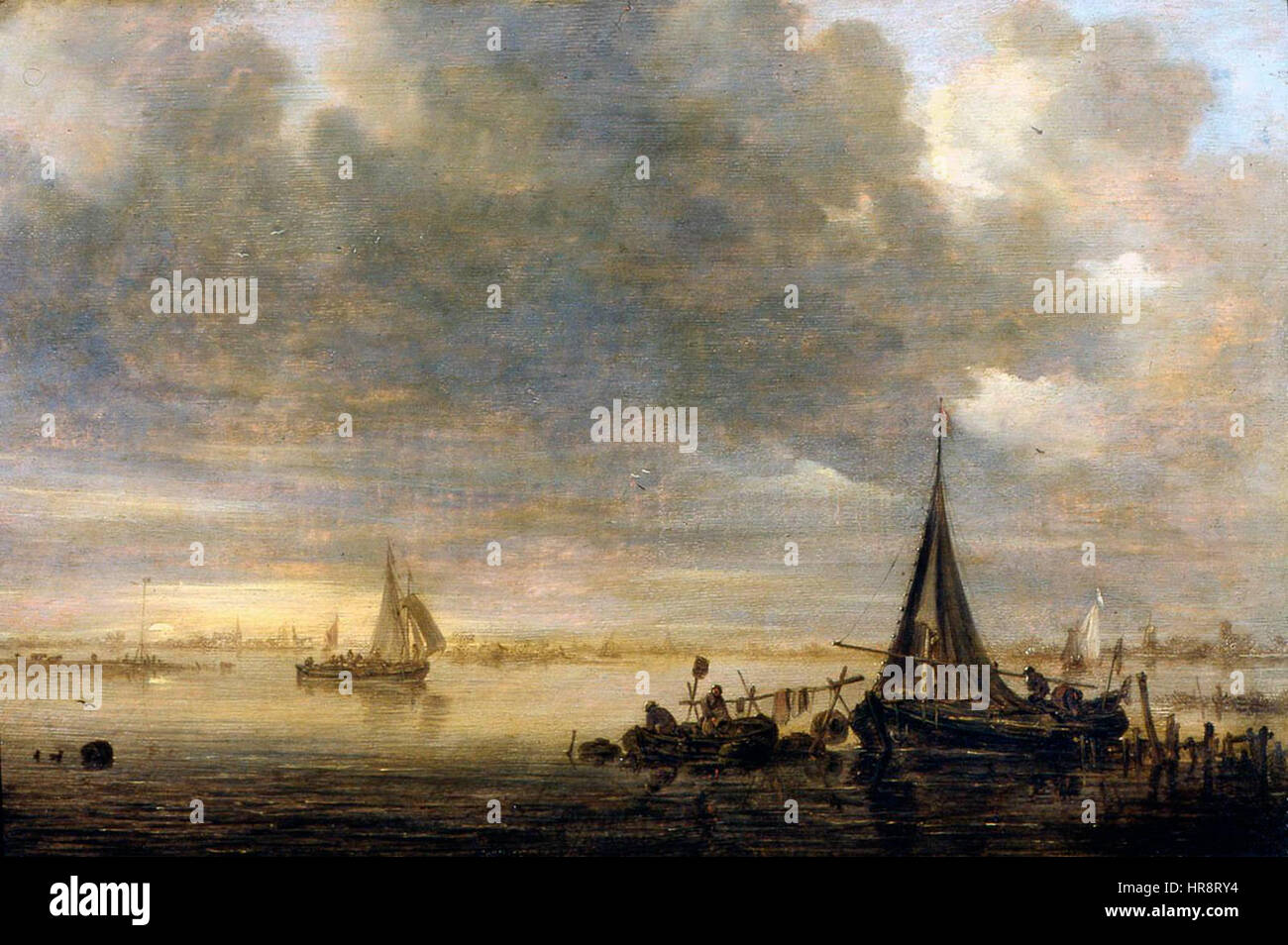 Van Goyen, Paysage fluvial Stockfoto