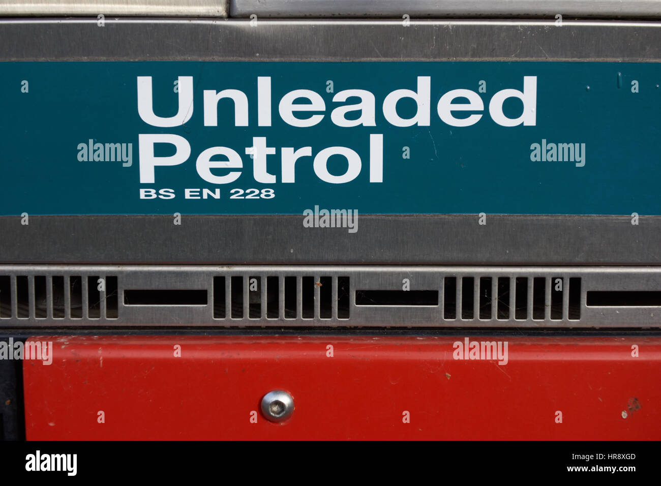 Unverbleiter Kraftstoff Benzinpumpe UK anmelden Stockfoto