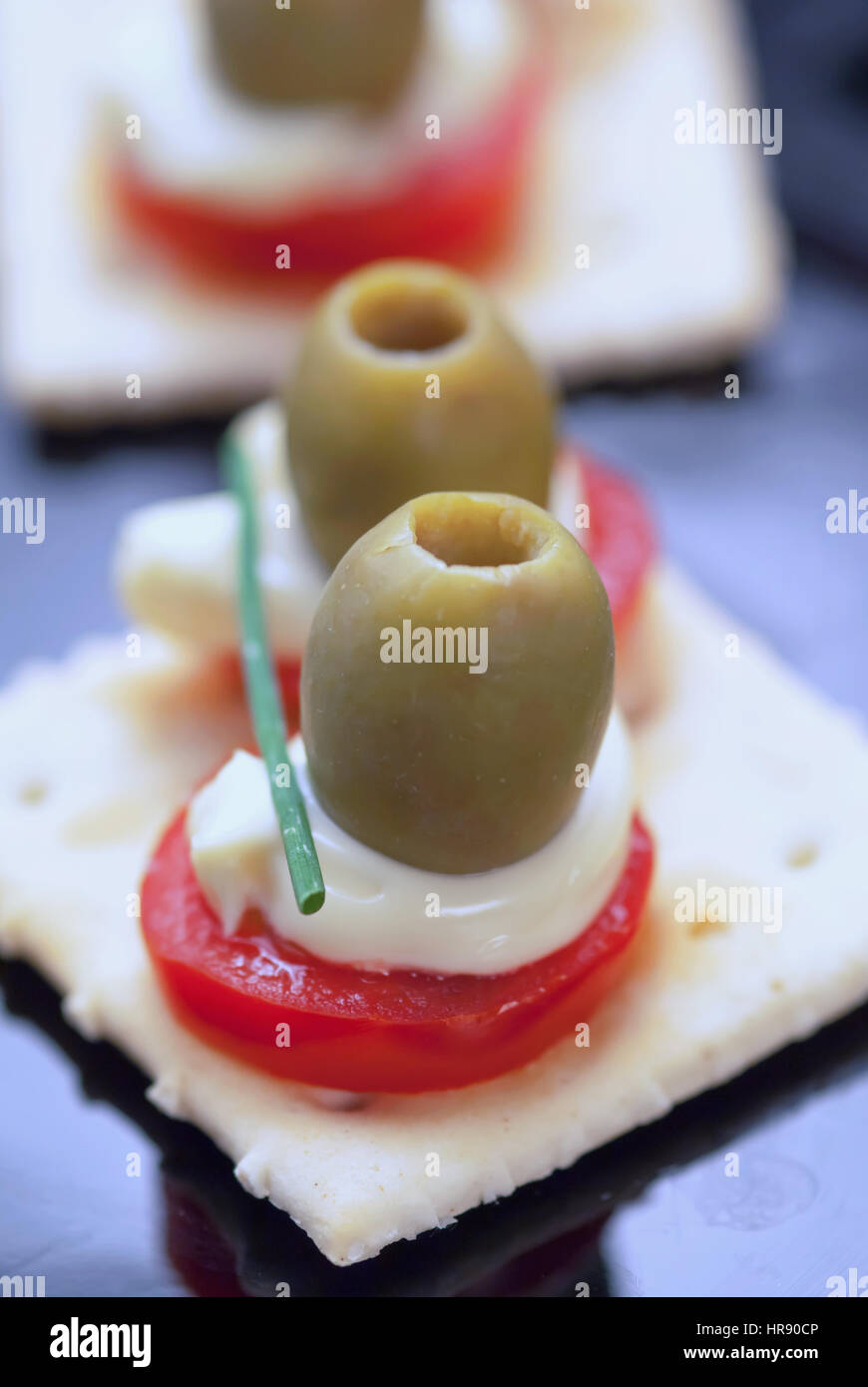 Closeup Aperitif tartine Stockfoto