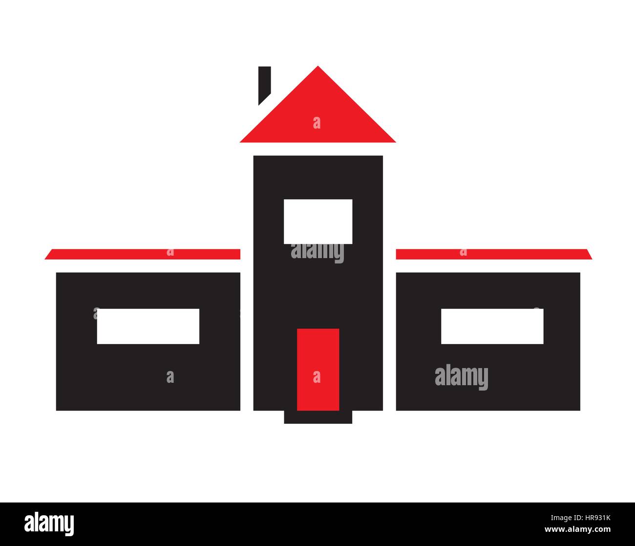 Haus-Symbol Vektor in weißen Hintergrund isoliert. Stock Vektor