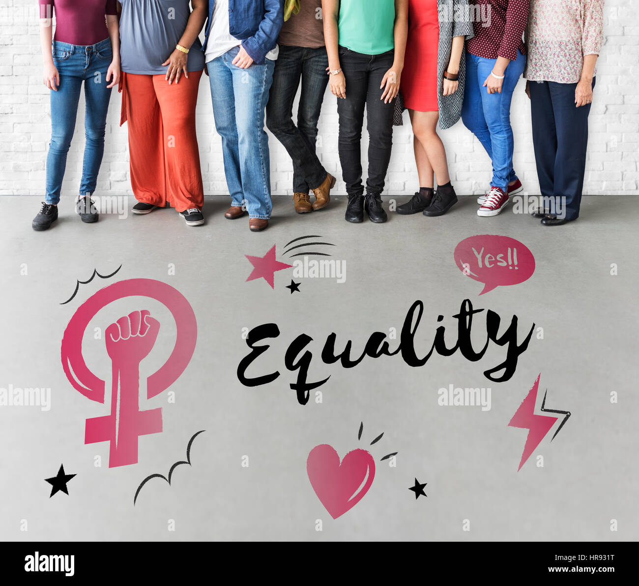 Feminismus Gleichstellung Vertrauen Frauen rechts Stockfoto