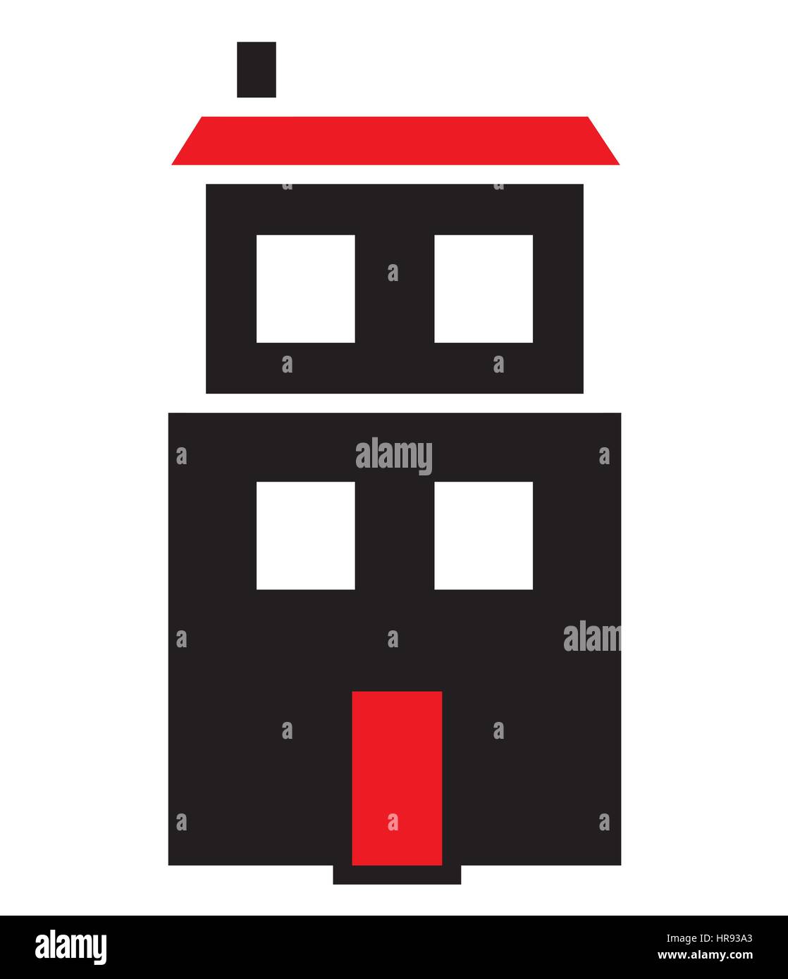 Haus-Symbol Vektor in weißen Hintergrund isoliert. Stock Vektor