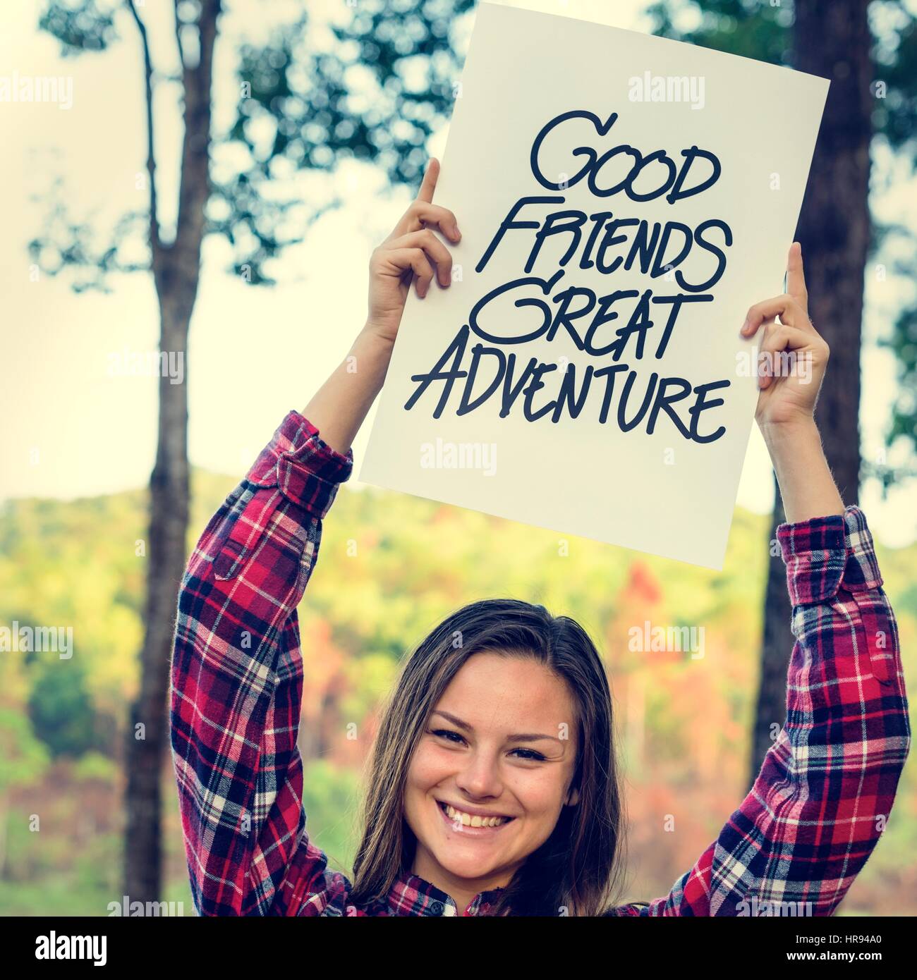 Gute Freunde tolle Abenteuer Erholungspark Konzept Stockfoto