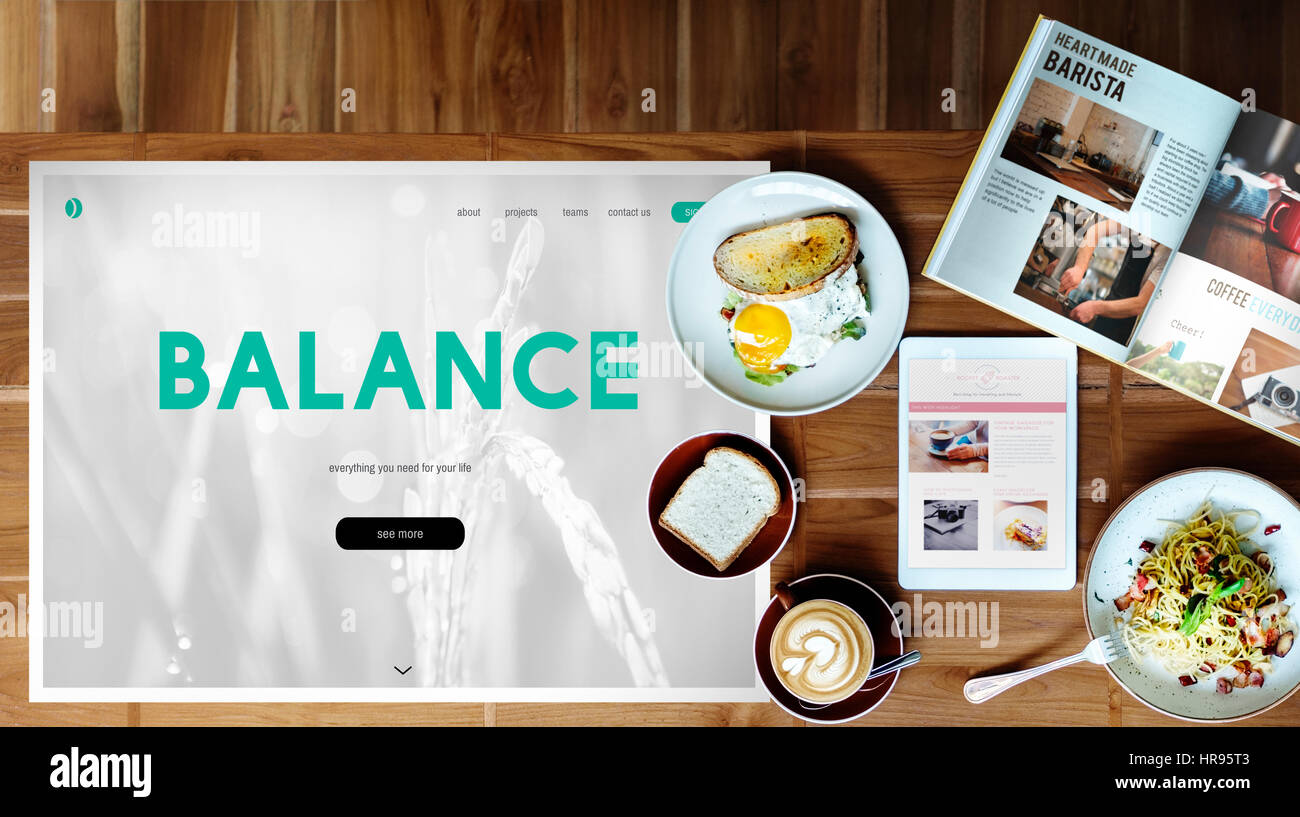 Balance-Diät Fitness gesunde Ernährung Lebenskonzept Stockfoto