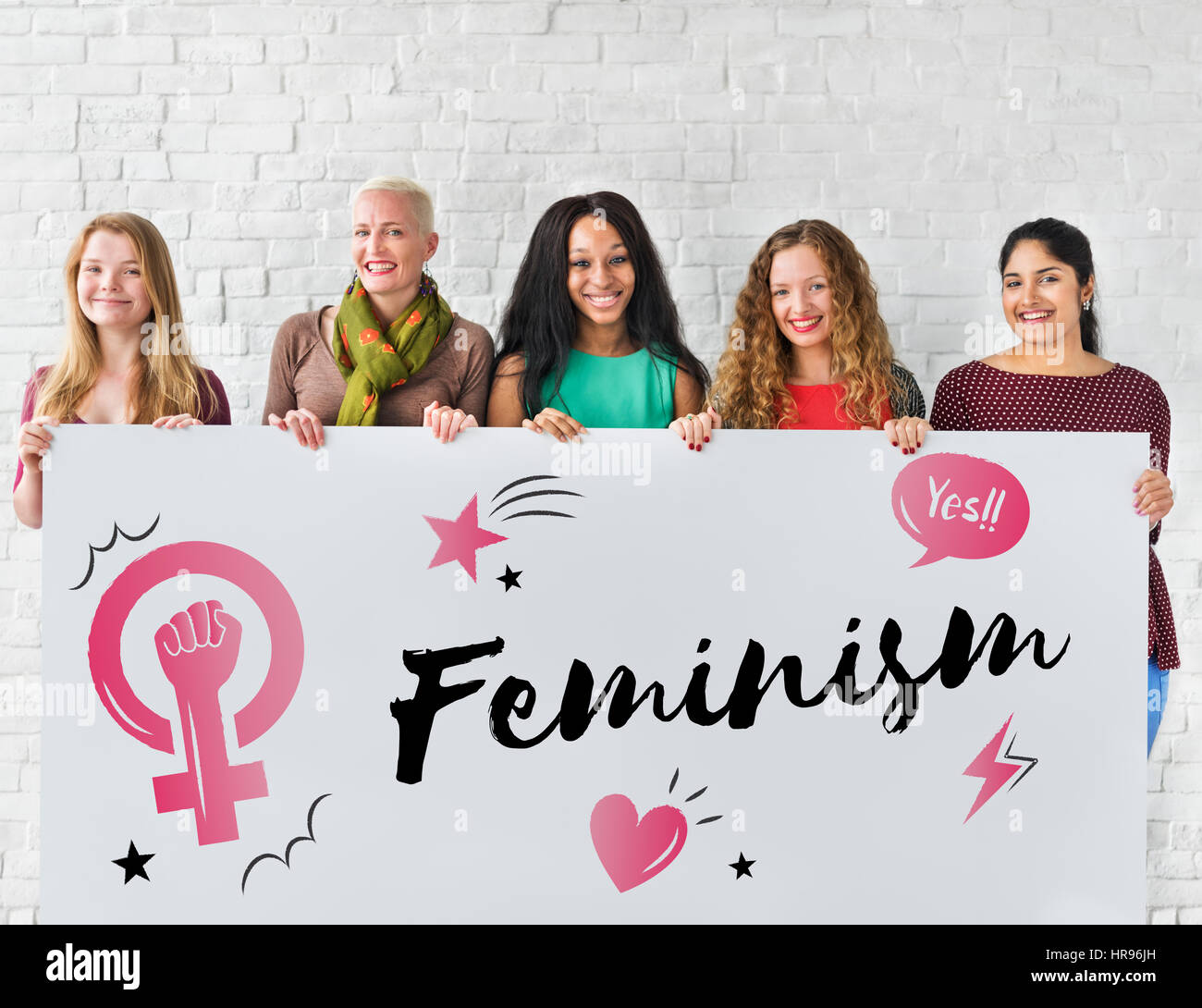 Feminismus Gleichstellung Vertrauen Frauen rechts Stockfoto