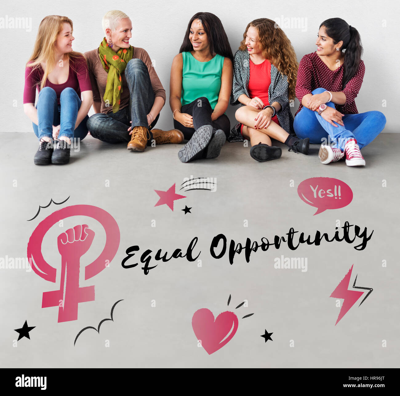 Feminismus Gleichstellung Vertrauen Frauen rechts Stockfoto