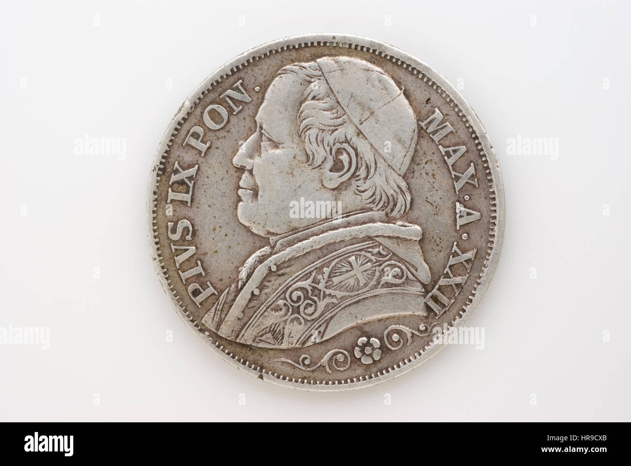 Vatikan Münze von Papst Pius IX. Stockfoto