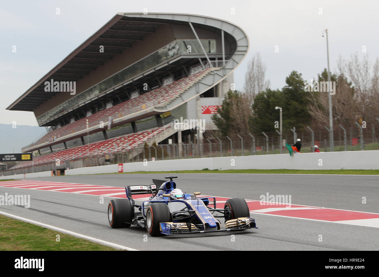 Sauber Antonio Giovinazzi tagsüber zwei des Tests vor der Formel1 Saison 2017 auf dem Circuit de Catalunya, Barcelona. Stockfoto