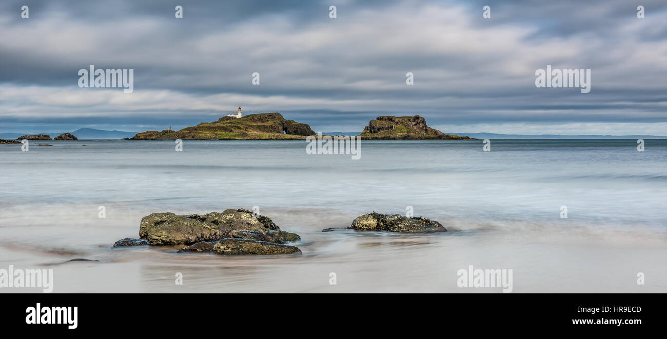 Der Leuchtturm am Fidra Insel erbaut 1885 vom Northern Lighthouse Board Stockfoto