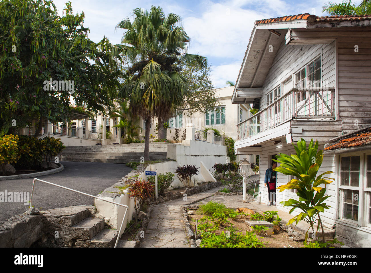 Havanna, Kuba - Februar 2,2017: Haus-Finca Vigia, wo Ernest Hemingway lebte von 1939 bis 1960.From der hinteren Veranda und der angrenzende Turm eine hat, Stockfoto