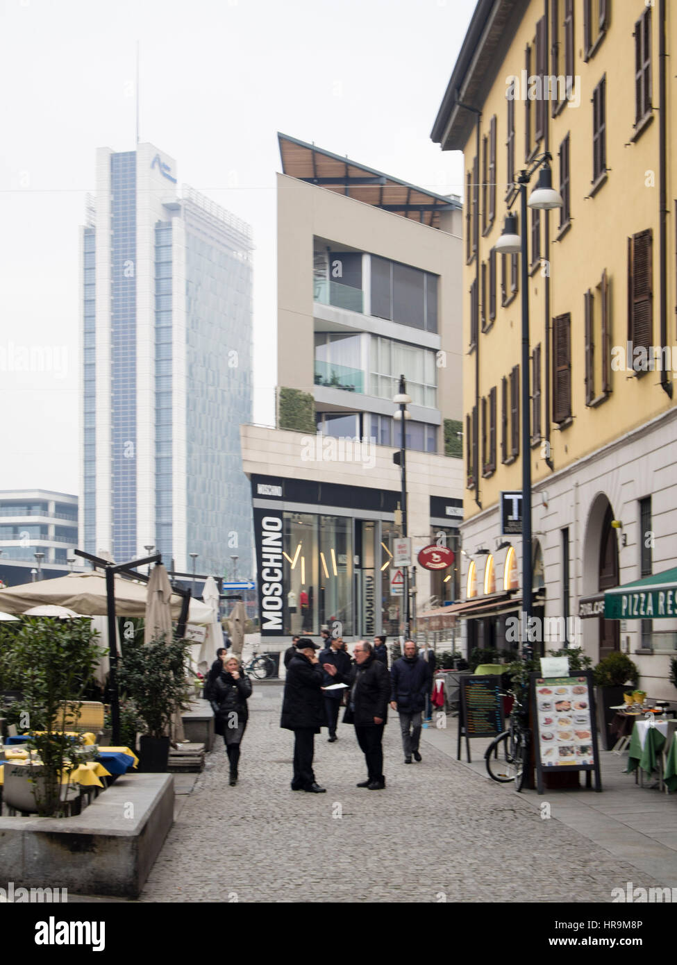 Porta Nuova Viertel während der Mailand Fashion Week Stockfoto