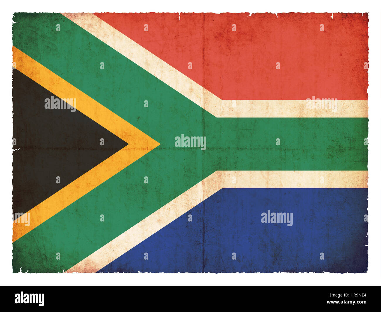 National Flag of South Africa im Grunge-Stil erstellt Stockfoto